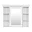 Armoire de rangement murale blanche 35 po x 28 po avec porte miroir, armoire de salle de bain moderne avec miroir, armoire à pharmacie avec 6 tablettes ouvertes-395070892