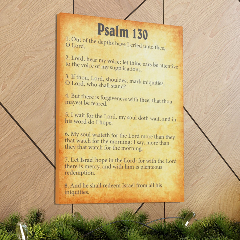 Art textuel sur toile "Psalm 130", H 16 po x l 12 po x P 1,25 po