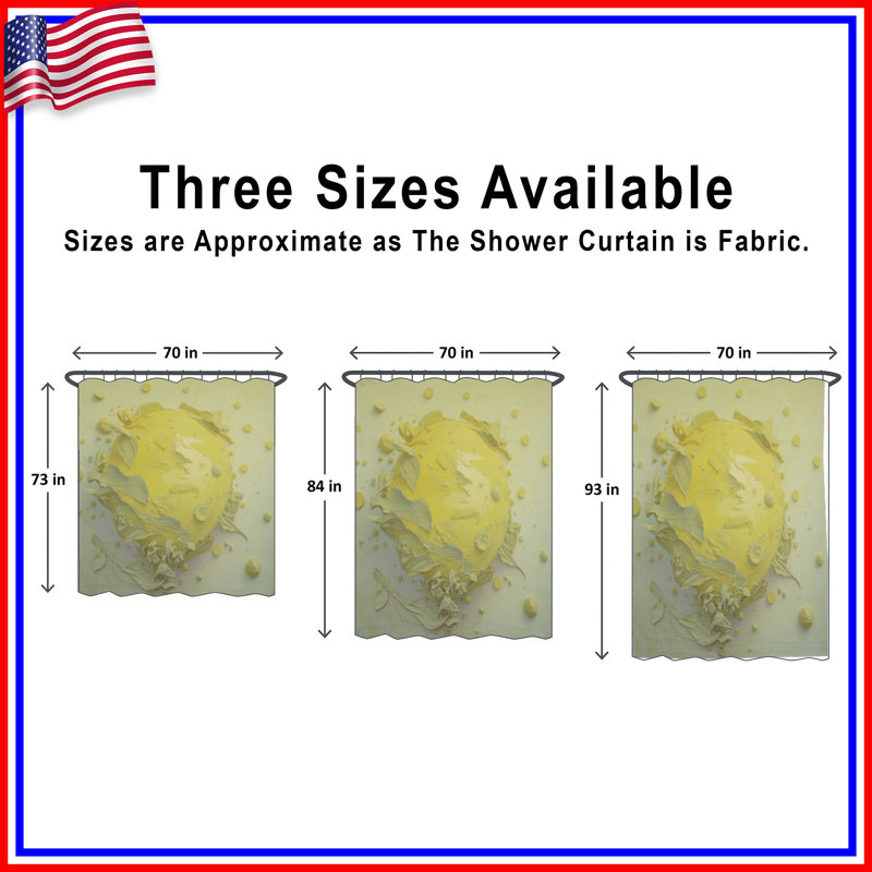 Rideaux de douche texturés à sphère jaune très longs, L 70 po x H 84 po