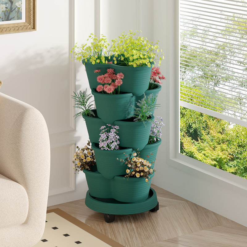 Pot à fleurs Soban, Vert foncé