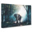 Elephant Roaming In A Green Forest Painting - Wrapped Canvas-56661197