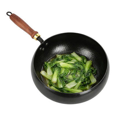 28cm Hand-Forged Hammered Wok Stir Fry Pot
