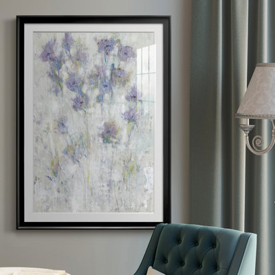 Lavande, Fresque florale I, reproduction encadrée de qualité supérieure - prête à être accrochée