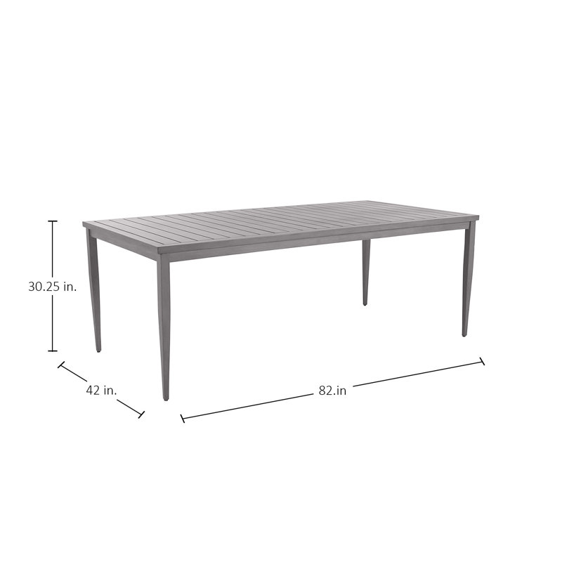 Brookings Wrought Aluminum Dining Table, Oyster