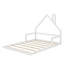 Lit de plancher en bois rustique avec cadre de tête de lit en forme de maison-856140012-856140013