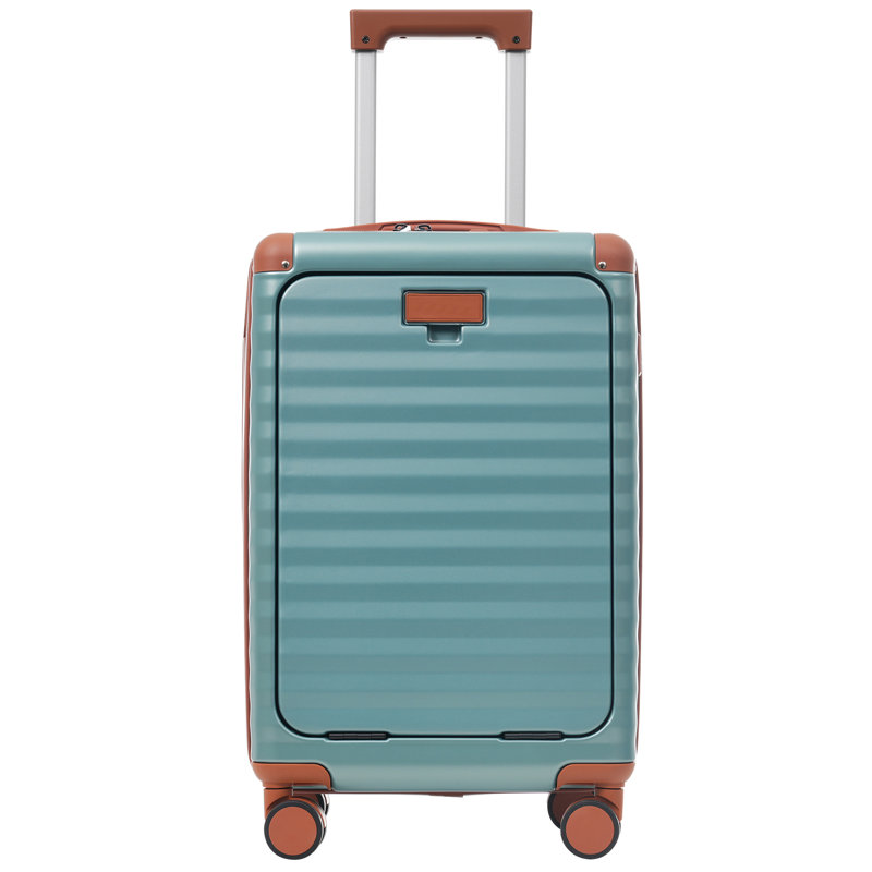 Ensembles de bagage 5 pièces avec ouverture frontale, valise de transport extensible rigide avec roulettes pivotantes, sac de rangement pour porte-gobelet et verrou USB
