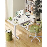 Desk With Drawers, Adjustable Height Stand Up Desk, Sit Stand Computer Desk For Home Office