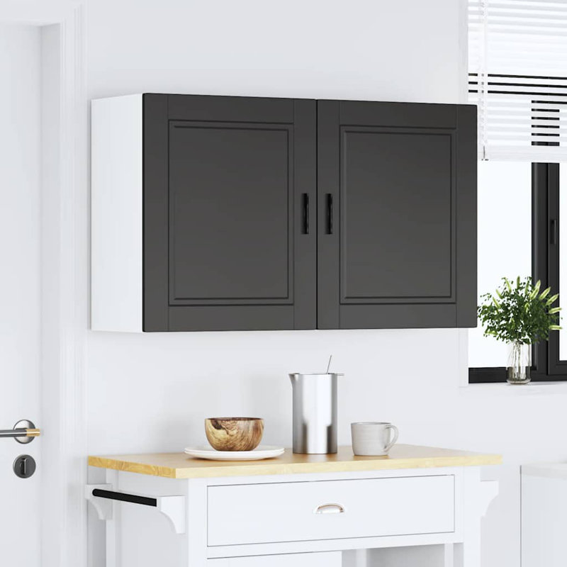 vidaXL Kitchen Wall Cabinet Engineered wood Medium, Black