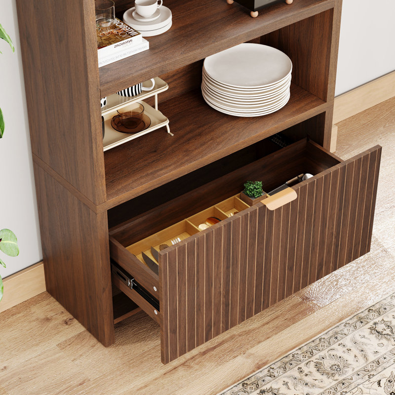 Vitrine de rangement 70 po, Noyer