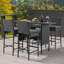 Ensemble de 4 tabourets de bar en rotin, tabourets de bar sans accoudoirs avec coussins pour patio, tabourets de bar d'extérieur toutes saisons pour piscine, pelouse, abri de jardin, cour arrière, Y-747810368-747810431