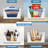 Sorbus 4 Pack Folding Shelf Organizer - Stackable Closet Shelf Organizer Baskets for Clothes, Closet, Bathroom, Kitchen, Garage - Easy Access Open Front Design Under Shelf Organizer