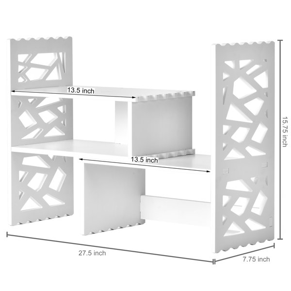 Inbox Zero Expandable Length Desk Organizer Bookcase with Drawer & Reviews