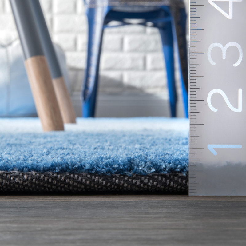 Tapis bleu fait à la main Antwaun, Rectangle 4 pi x 6 pi