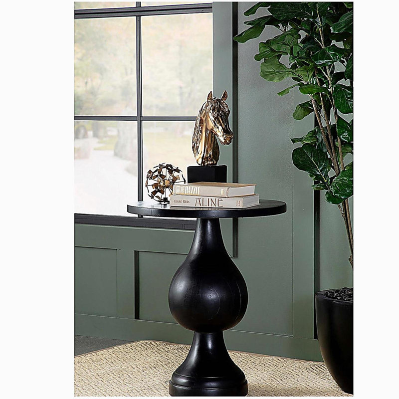 Table d'appoint piédestal noir, Noir