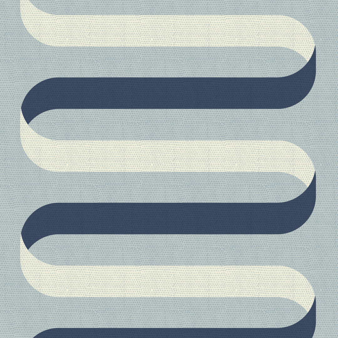 Folding Ribbon Self-Adhesive Roll, Blues, Faux Grasscloth, Non-pasted