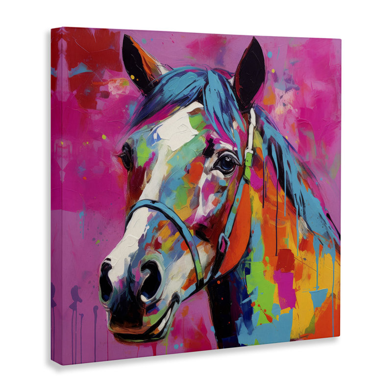 Art moderne sur toile cheval moderne par Irena Orlov, H 17 po x l 17 po