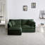 Canapé en chenille deux places avec 1 repose-pieds, canapé modulaire en L avec repose-pieds 2 places, causeuse avec repose-pieds pour petit espace en chenille-983787332