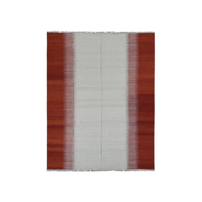 Tapis oriental rectangulaire en laine ivoire tissé à la main 8 pi 0 po x 10 pi 2 po - MOA10287910