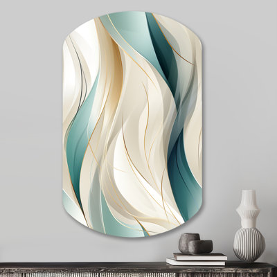 Crissie - reproduction abstraite asymétrique sur métal, décoration murale cylindrique moderne en métal