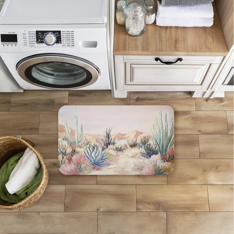 Tapis de sol anti-fatigue Desert Wonderland, imprimé par Ramona Murdock, 30 po x 18 po, Cactus Desert Wonderland