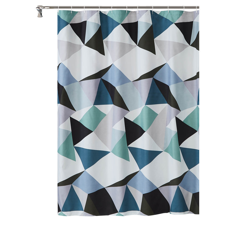 Velarde Geometric Shower Curtain with Hooks Included