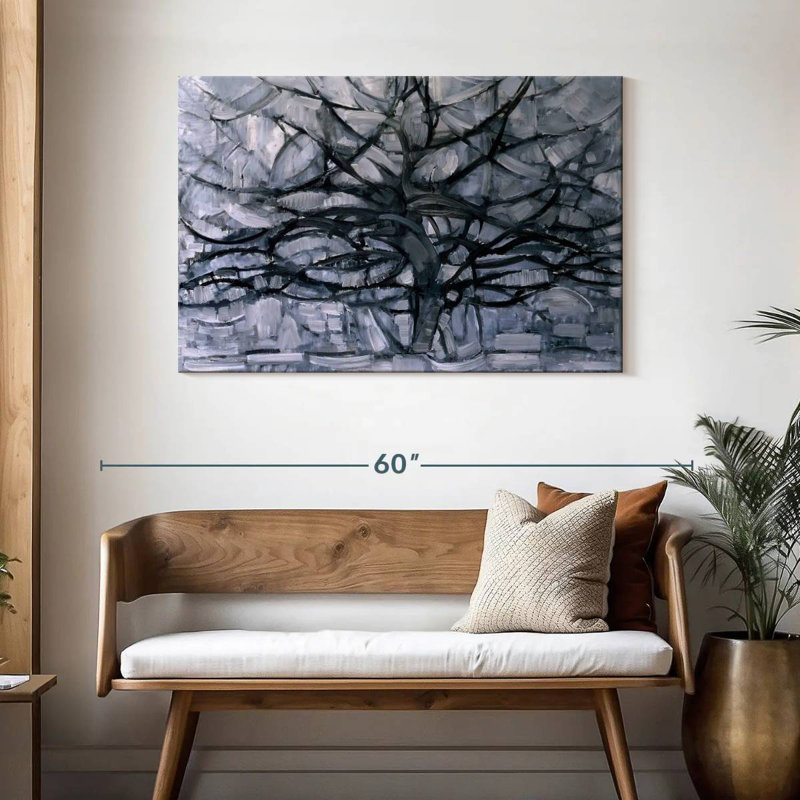 Arbre gris, H 30 po x l 45 po