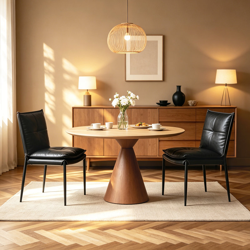 Upholstered Dining Chair, 2, Black, Black