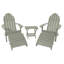 Chaise Adirondack en plastique Milaca avec repose-pieds pliable (ensemble de 2) et table d'appoint pliante-120199274