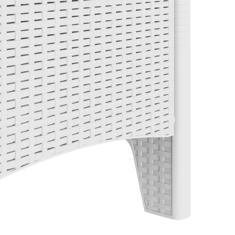 Chaise de jardin vidaXL 2 pièces en polypropylène blanc 20,87 x 19,29 x 33,46 po, Brun, Blanc