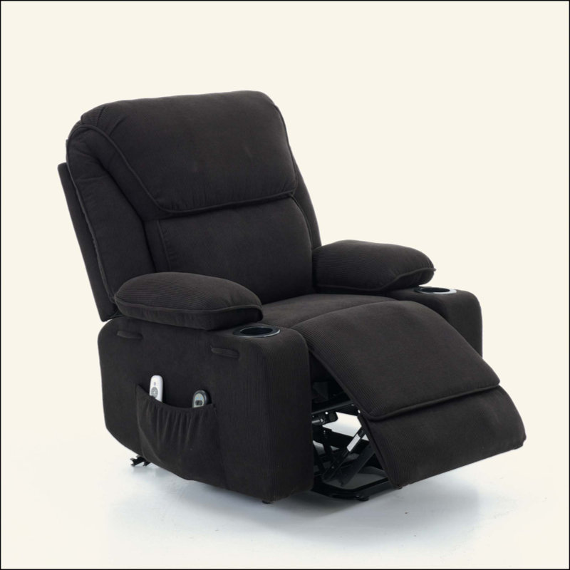 Fauteuil inclinable chauffant et massant télécommandé, pour personnes âgées