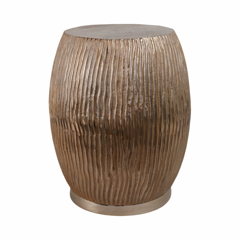 Tabouret contemporain sans dossier rond pour meuble-lavabo - Tabouret décoratif ou tabouret décoratif pour le salon et la maison - Siège compact fonctionnel et tabourets tout usage - 19 po, doré