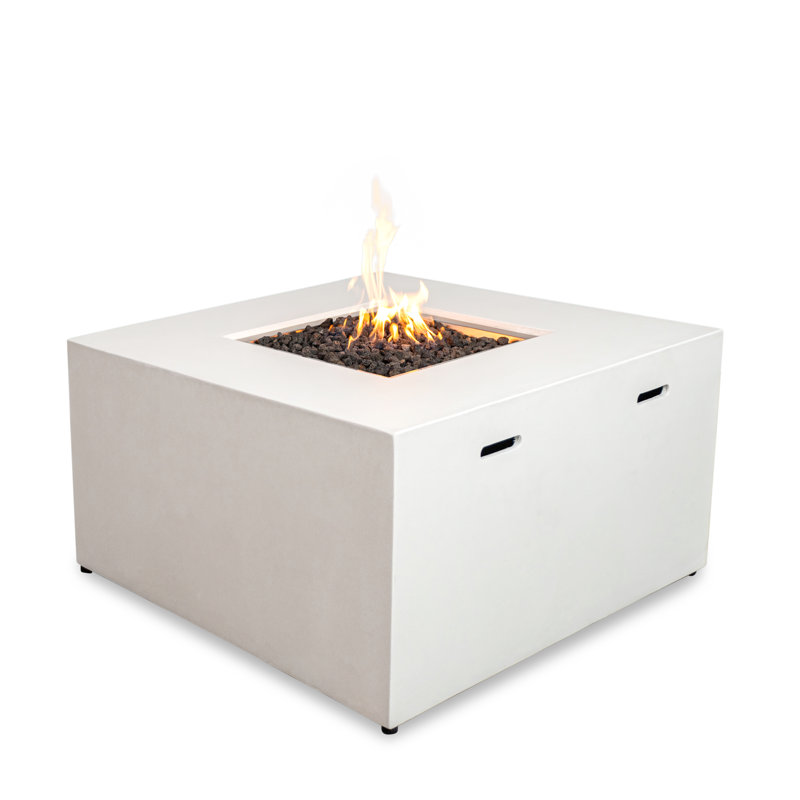 Mason 42" Square Hidden Propane Tank Gas Fire Pit, White