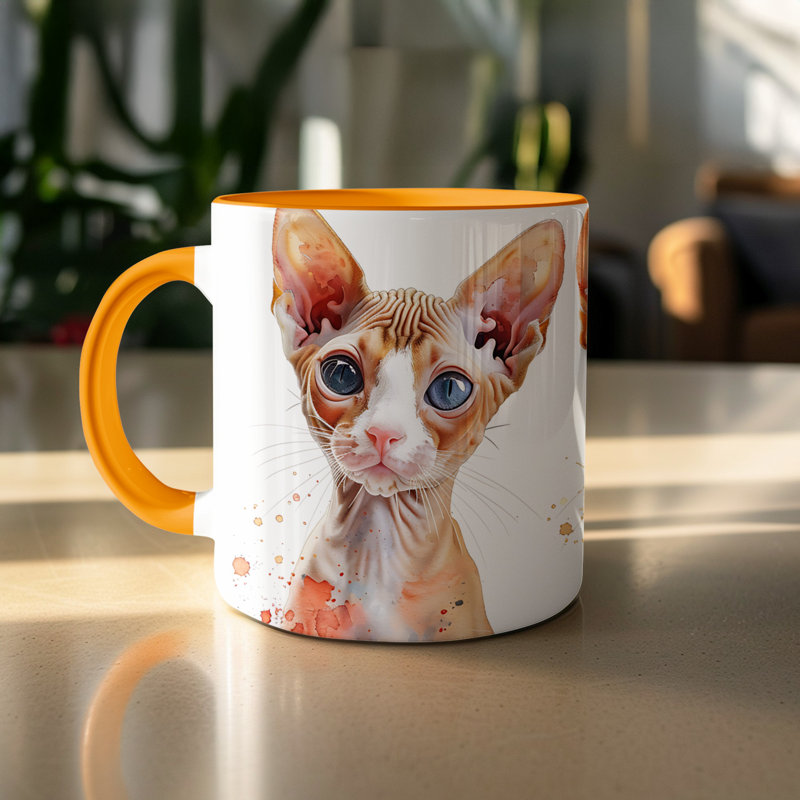 Ceramic Coffee Mug, 2, Orange