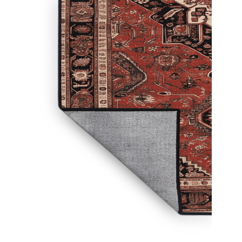 Tapis brun lavable à la machine, Rond 7 pi