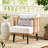 Club Chair For Outdoor Balcony - Stylish Design With Water- Cushions & Legs Seat Modern Flair Wood Frame