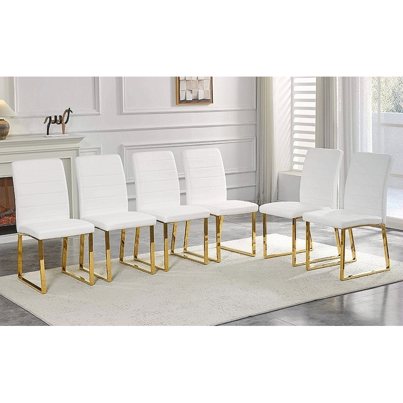 Ensemble de 6 chaises robustes: coussin de 2,1 po d'épaisseur, structure en fer, pour la maison ou le bureau. Couleurs classiques, valeur
