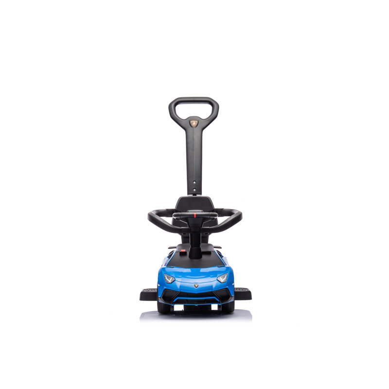 Blue Lamborghini 3-in-1 Kids Push Ride-On Toy Car