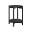 Table d'appoint ronde de style transitionnel avec tablette de rangement ouverte