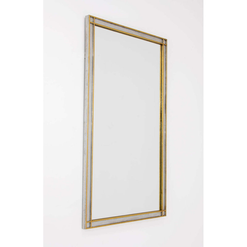 Mindy Flat Metal Wall Mirror, Silver/Gold