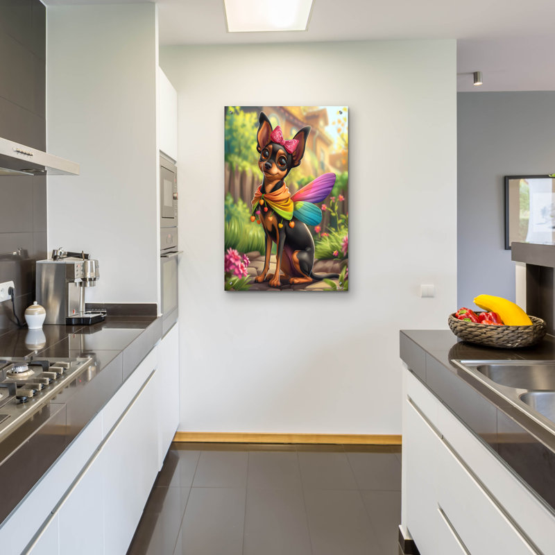 'Rainbow Pinscher 2' by Momart Acrylic Glass Wall Art, 16" x 24", 36" H x 24" W x 0.2" D