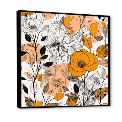 Illustration rétro de roses en terre cuite I - impression