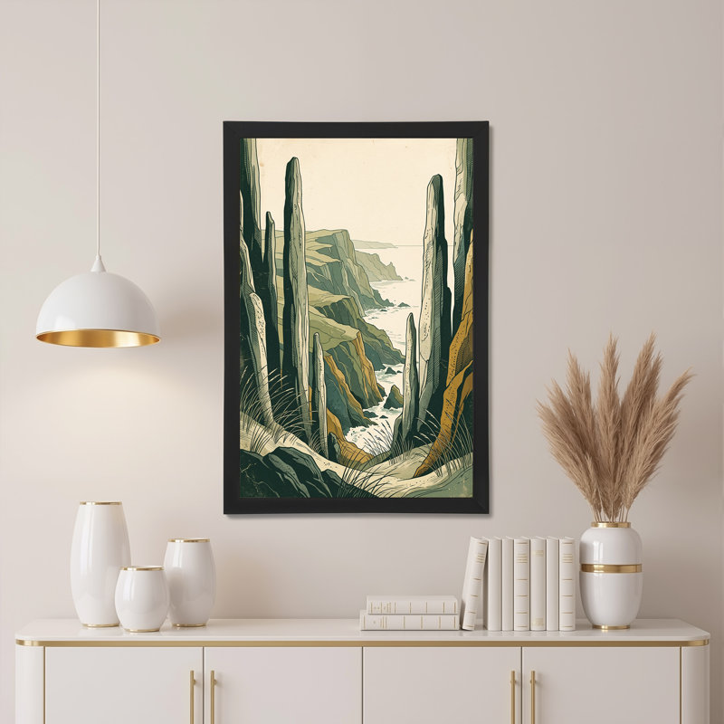 Art mural sur toile vert et brun, H 30 po x l 20 po