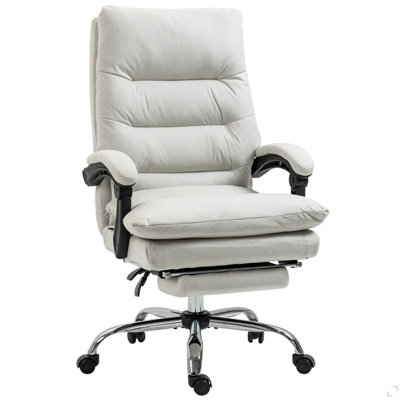 Microfibre Massage Office Chair, Heated Reclining Chair with Footrest