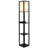 Maxwell 63 in. USB and Wireless Charging LED Floor Lamp with White Fabric Square Shade