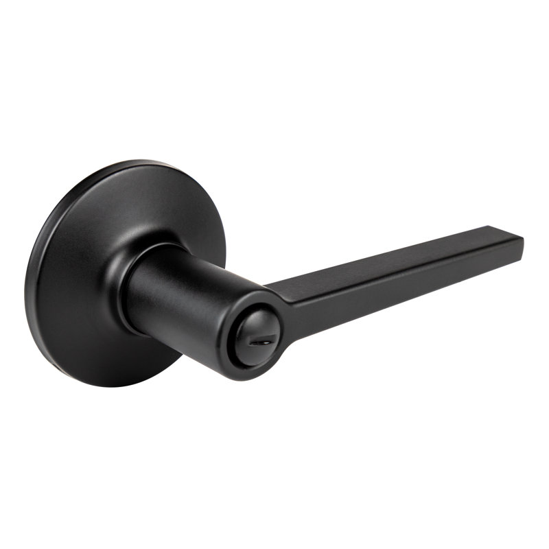 Levier d'intimité avec rosette ronde Juno, Noir mat