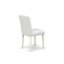 Ensemble de table de cuisine 3 pièces pour petits espaces comprenant une table ronde avec piédestal et 2 chaises rembourrées en similicuir blanc, lin blanc-655403505-655403504-589976468