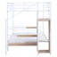 Lit superposé en métal avec échelle de rangement latérale et garde-robe-394673380-394673378