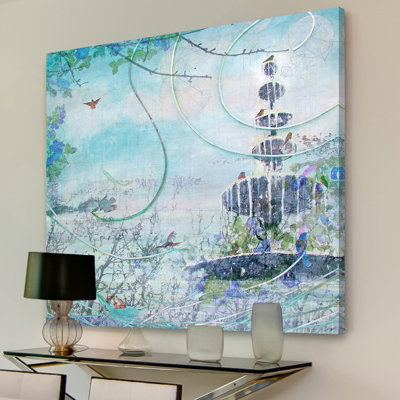 Drowning Fountain 1 Piece Wrapped Canvas Painting