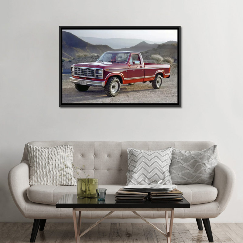 Lyall " Cars And Motorcycles 1980 Ford F-250 Ranger ", Black Framed Canvas, No Mat, 18" H x 26" W x 1.5" D