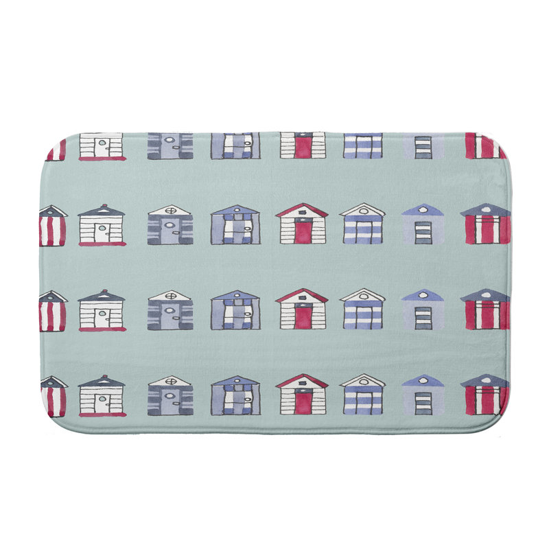 Manford Non-Slip Bath Mat, 24" W x 17" L, Aqua
